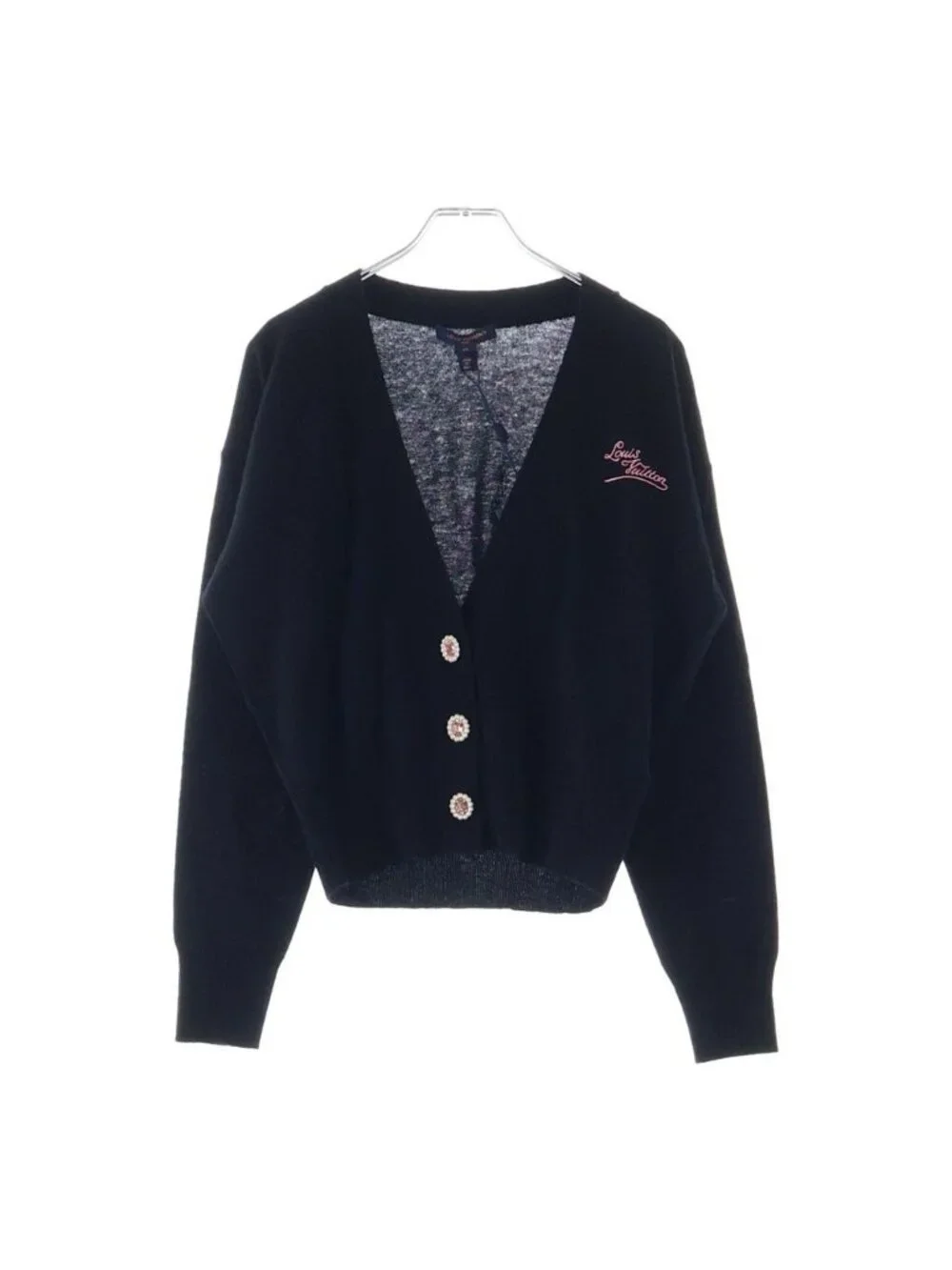 Louis Vuitton Signature Jewel Button Cardigan Black
